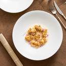 2 Sizes Ribbed White Ceramic Plate