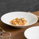 2 Sizes Ribbed White Ceramic Plate