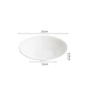 2 Sizes Ribbed White Ceramic Plate