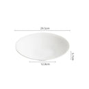 2 Sizes Ribbed White Ceramic Plate
