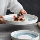 Artisan Blue Brushstroke Ceramic Plate Elegant Dining Enhancer