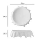 Artistic Ceramic Plate with Fluid Rim