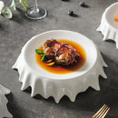 Artistic Ceramic Plate with Fluid Rim