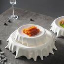 Artistic Ceramic Plate with Fluid Rim