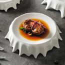 Artistic Ceramic Plate with Fluid Rim