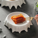 Artistic Ceramic Plate with Fluid Rim