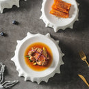 Artistic Ceramic Plate with Fluid Rim