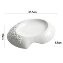 Asymmetric Fine Dining White Ceramic Plate