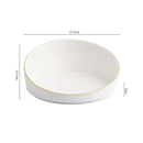 Asymmetrical White Slanted Bowl Plate for Modern Dining