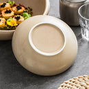Deep Rounded Beige Ceramic Plate
