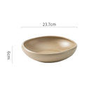 Deep Rounded Beige Ceramic Plate