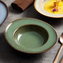 Earth Tone Ceramic Glazed Soup Pasta Plate