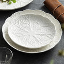 Elegant White Textured Ceramic Plate