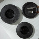 Luxury Black Volcanic Texture Ceramic Plates Set