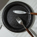 Luxury Black Volcanic Texture Ceramic Plates Set