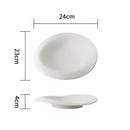 Matte White Ceramic Plate Pebble Inspired