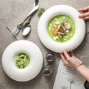 Modern Donut-Shape Deep Ceramic Plate