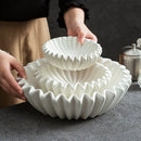 Modern Fluted White Ceramic Bowl for Interesting Plating