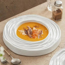 Rippled White Soup Plate for Artistic Fine Dining