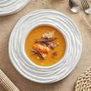 Rippled White Soup Plate for Artistic Fine Dining