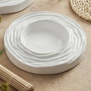 Rippled White Soup Plate for Artistic Fine Dining