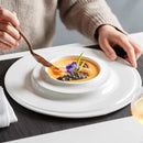 Sophisticated Double-Walled White Ceramic Plate