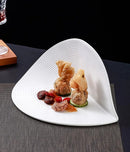 Stylish Triangular Grooved Ceramic Plate