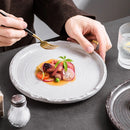 Textured Ripple-Pattern Ceramic Plate