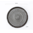 Textured Ripple-Pattern Ceramic Plate