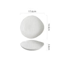 Wave Embossed Ivory Ceramic Plate