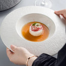 White Ceramic Deep Dish for Fine Dining