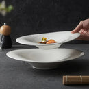 White Deep-Centre Presentation Plate for Gourmet Cuisine