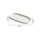 White Oval Serving Plate with Textured Rim for Elegant Dining