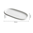 White Oval Serving Plate with Textured Rim for Elegant Dining