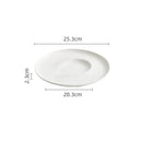 White Round Ceramic Plate With Irregular Inner Shape