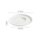 White Round Ceramic Plate With Irregular Inner Shape
