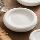 White Textured Rim Ceramic Plate for Food Plating