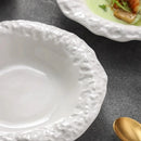 White Textured Wave-Edge Ceramic Plate