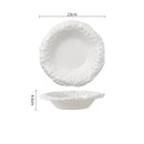 White Textured Wave-Edge Ceramic Plate