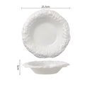 White Textured Wave-Edge Ceramic Plate