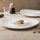 Modern White  Plate with Center Pedestal Design