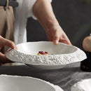 Irregular White Ceramic Dinner Plates