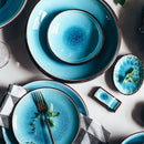 Ice Cracking Glaze Blue Ceramic Plates