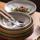 Retro Ceramic Shallow Plate For Dessert Salad Soup