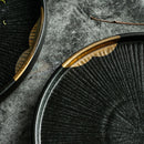 Black and Gold Plated Western Style Dinner Plate