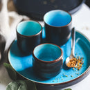 Ice Cracking Glaze Blue Ceramic Plates