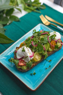 Ice Cracking Glaze Blue Ceramic Plates