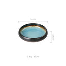 Ice Split Glaze Blue Ceramic Plates