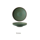 Retro Ceramic Shallow Plate For Dessert Salad Soup