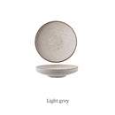 Retro Ceramic Shallow Plate For Dessert Salad Soup